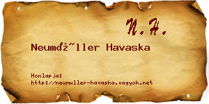 Neumüller Havaska névjegykártya